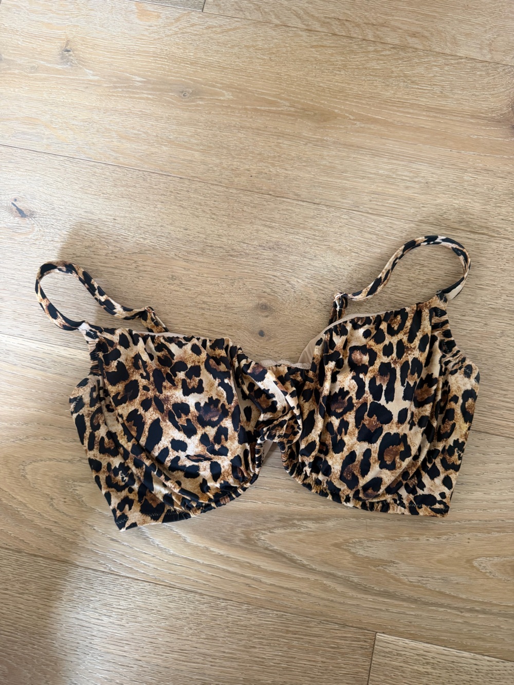 Shade & Shore Leopard Print bra- Brown & Black